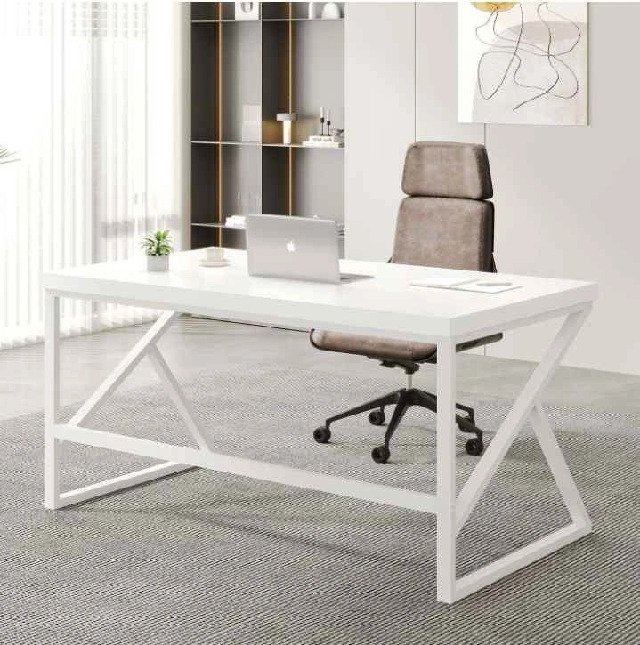 HSH White Computer Desk, Modern Wood Home Office Desk - photo 5