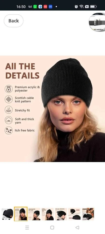 Men's Bluetooth Beanie, Unisex Bluetooth - photo 2