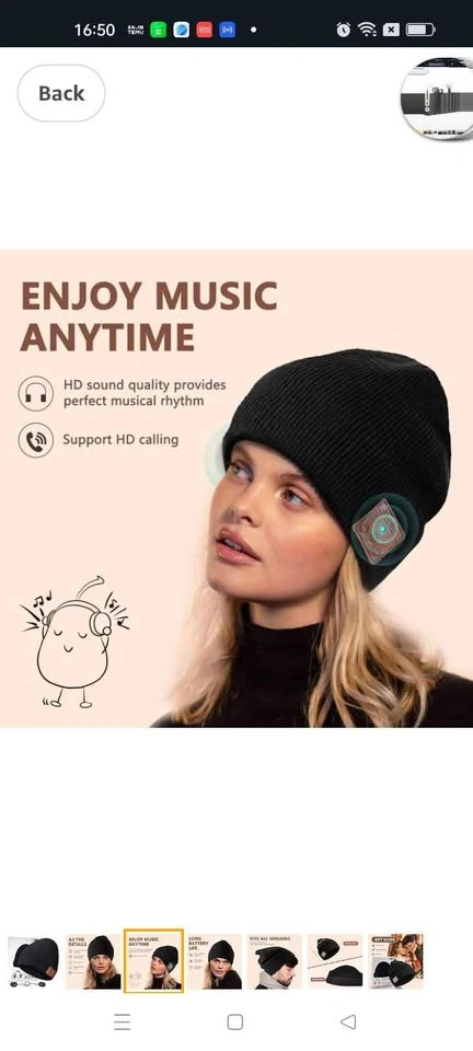 Men's Bluetooth Beanie, Unisex Bluetooth - photo 3