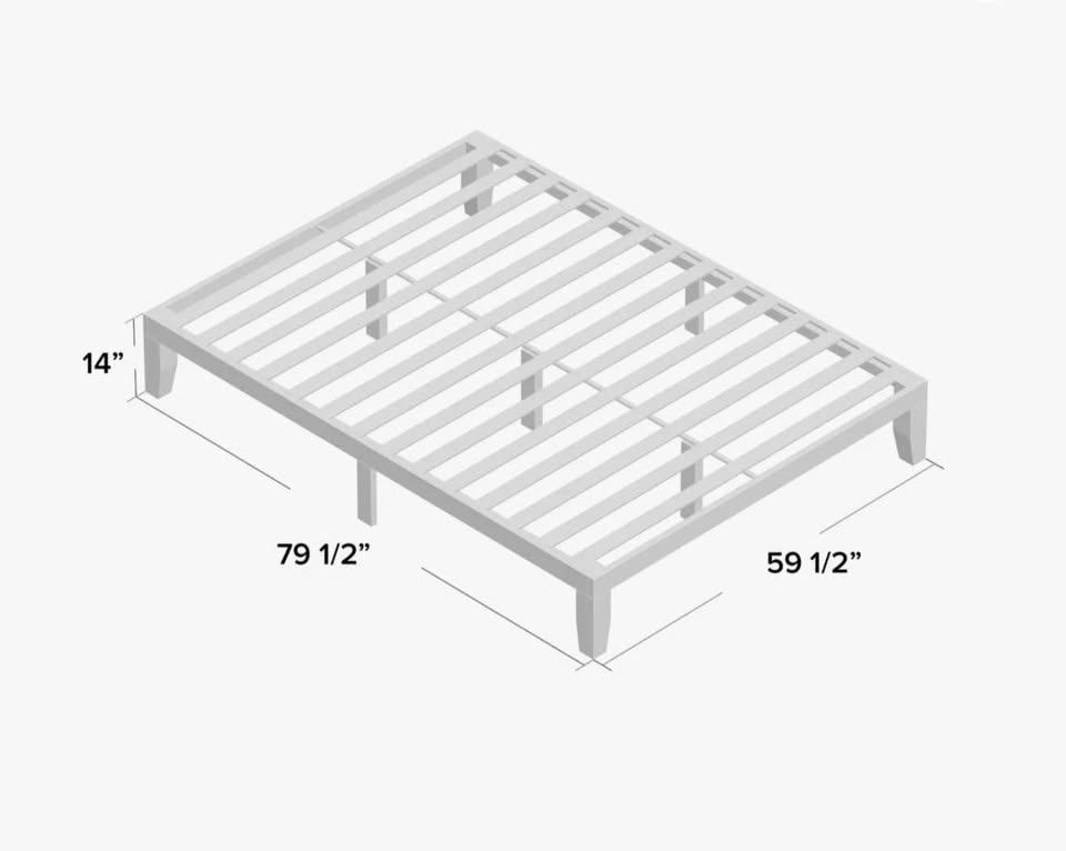 Jowita Wood Platform Bed Frame Queen Size - photo 2