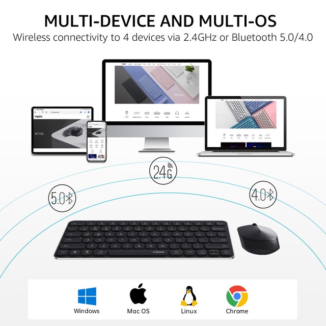 Rapoo 9010M Bluetooth Wireless Keyboard & Mouse Combo Tested - photo 4