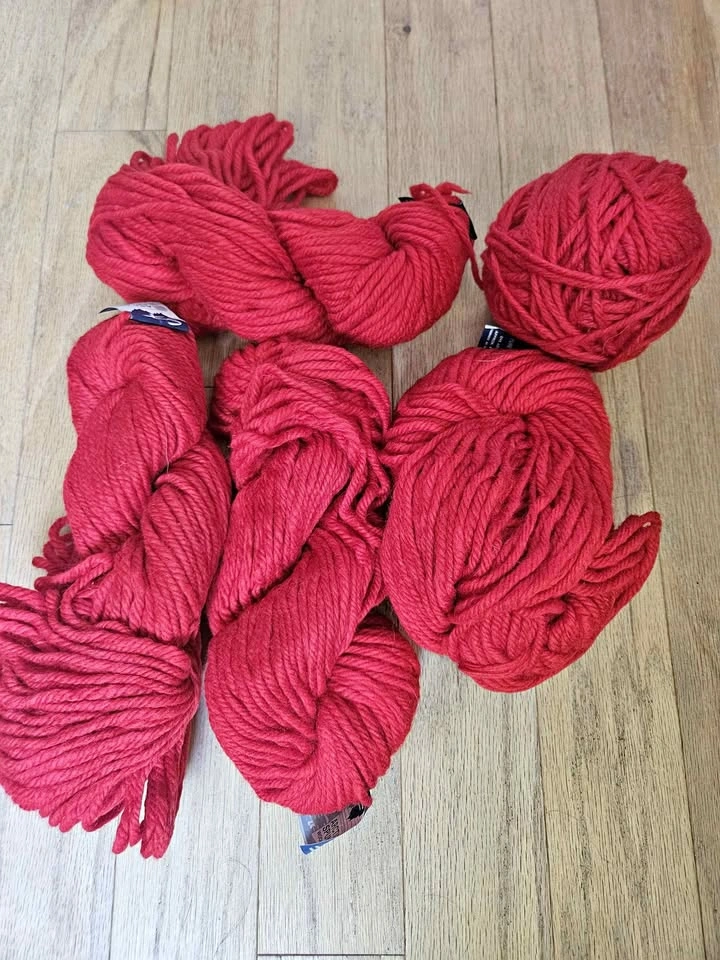 Lot of Red Pure Virgin Wool