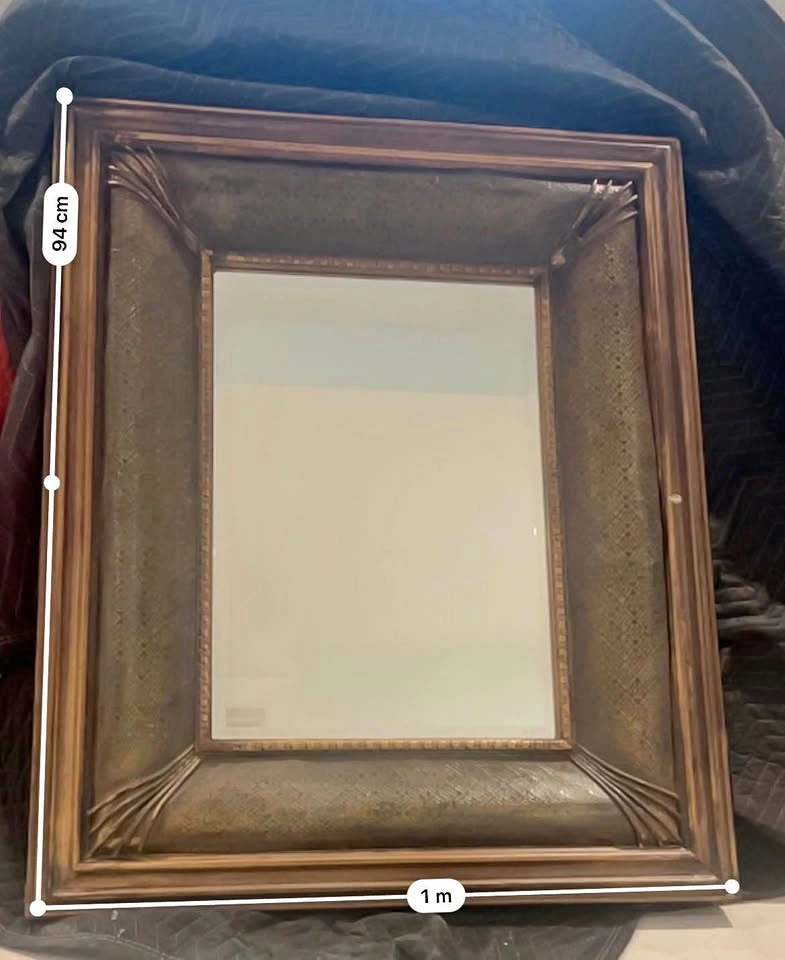 Dark Gold Coloured Ornate Frame Mirror