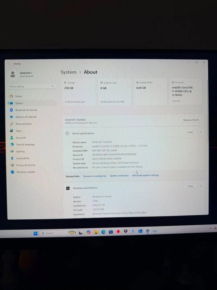 HP OMEN Prebuilt Gaming PC | i7-8700k + GTX 1080 8GB - photo 4