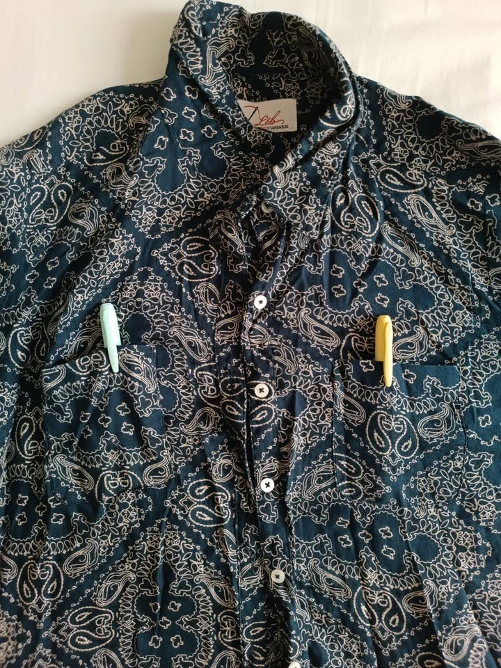 Blue Paisley Button-Up Blouse - photo 3