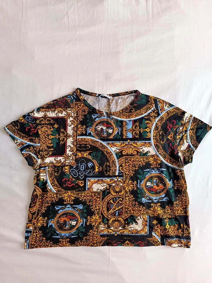 Zara Baroque Print Top