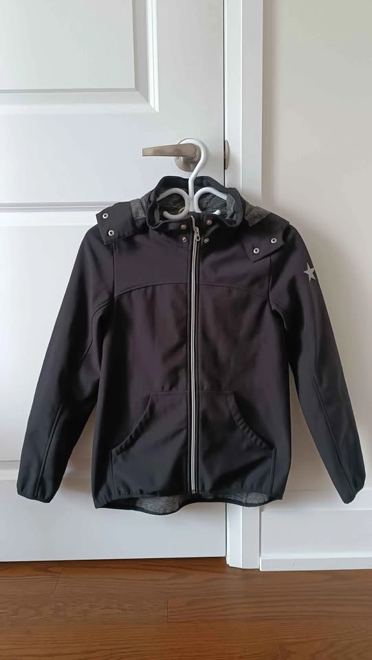 Girls' Black Hooded Waterproof Raincoat - photo 3