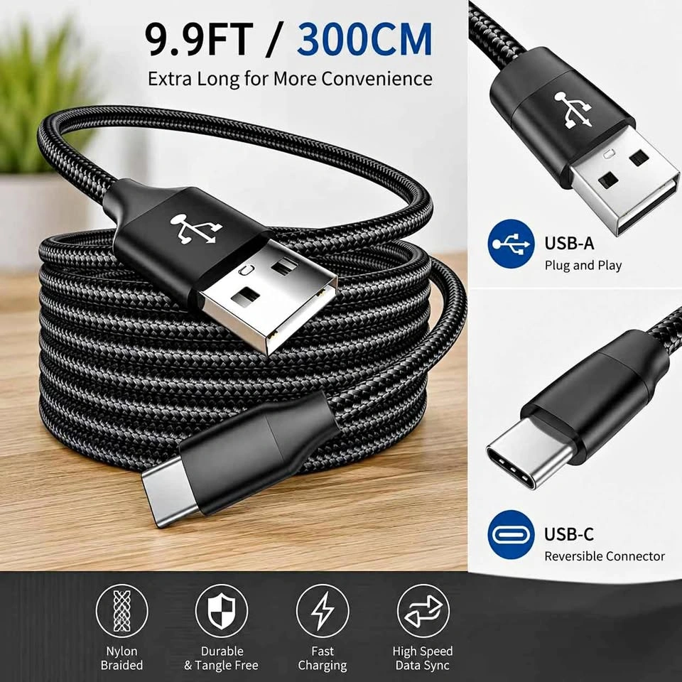 Brand new - USB to Type-C Cable - Fast Charging - 10 feet