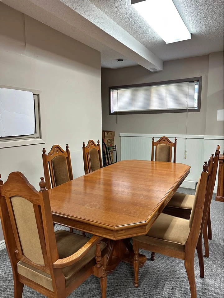 2 Piece Wood Glass Cabinet and Fine Wood Dining Table