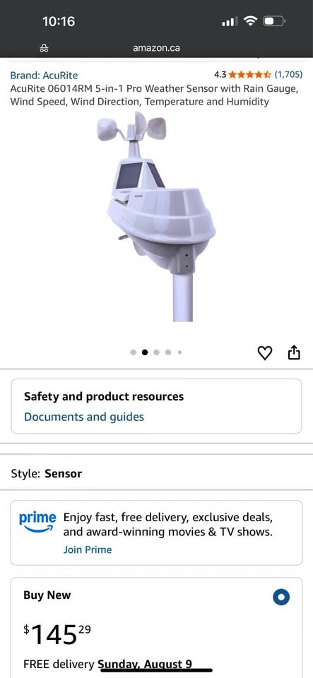 AcuRite 06014RM 5-in-1 Pro Weather Sensor - Brand New