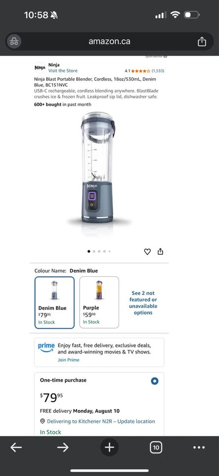 Ninja Blast Portable Blender – 18oz, Black (BC151BKC) — NEW - photo 4
