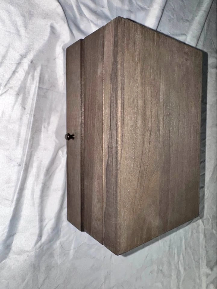 Wooden Jewelry Box with Mirror and Drawer