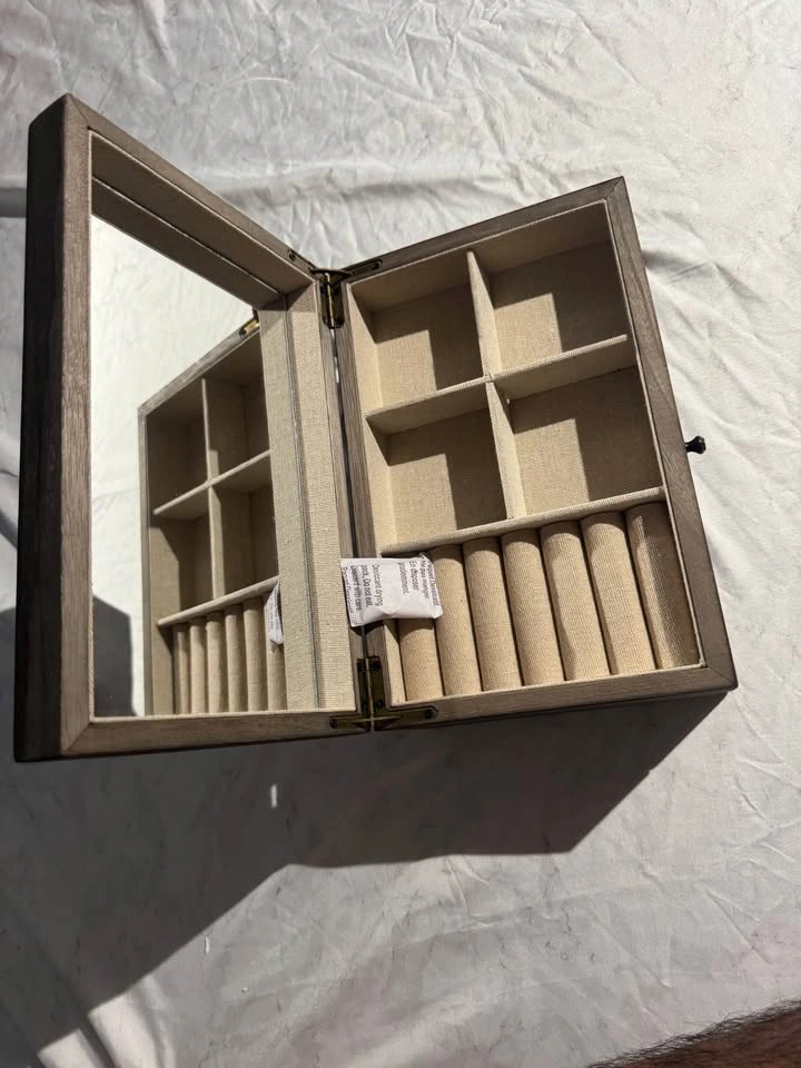 Wooden Jewelry Box with Mirror and Drawer - photo 2