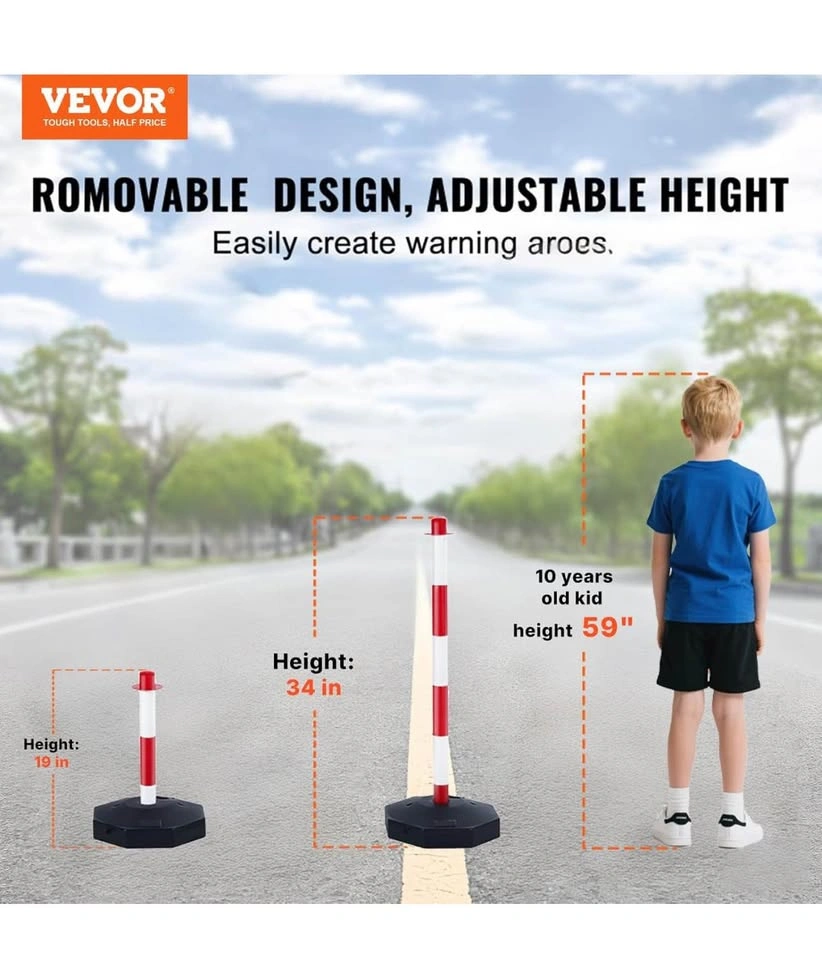 VEVOR Adjustable Traffic Delineator Post Cones, 6-Pack - photo 3