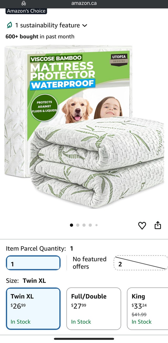 Utopia Bedding Viscose Bamboo Mattress Protector