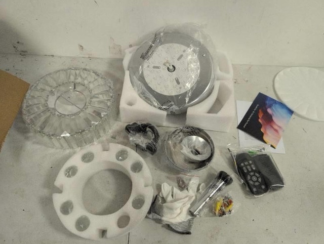 Modern Crystal Ceiling Fan with LED Light - Brand New - photo 3