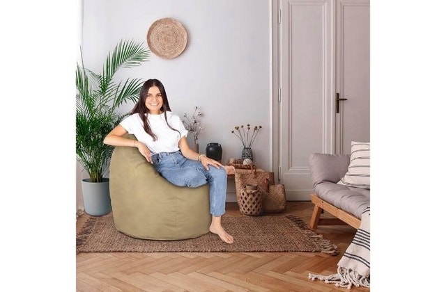 Norka Bean Bag Chair - Brand New In Box - Black/Tan