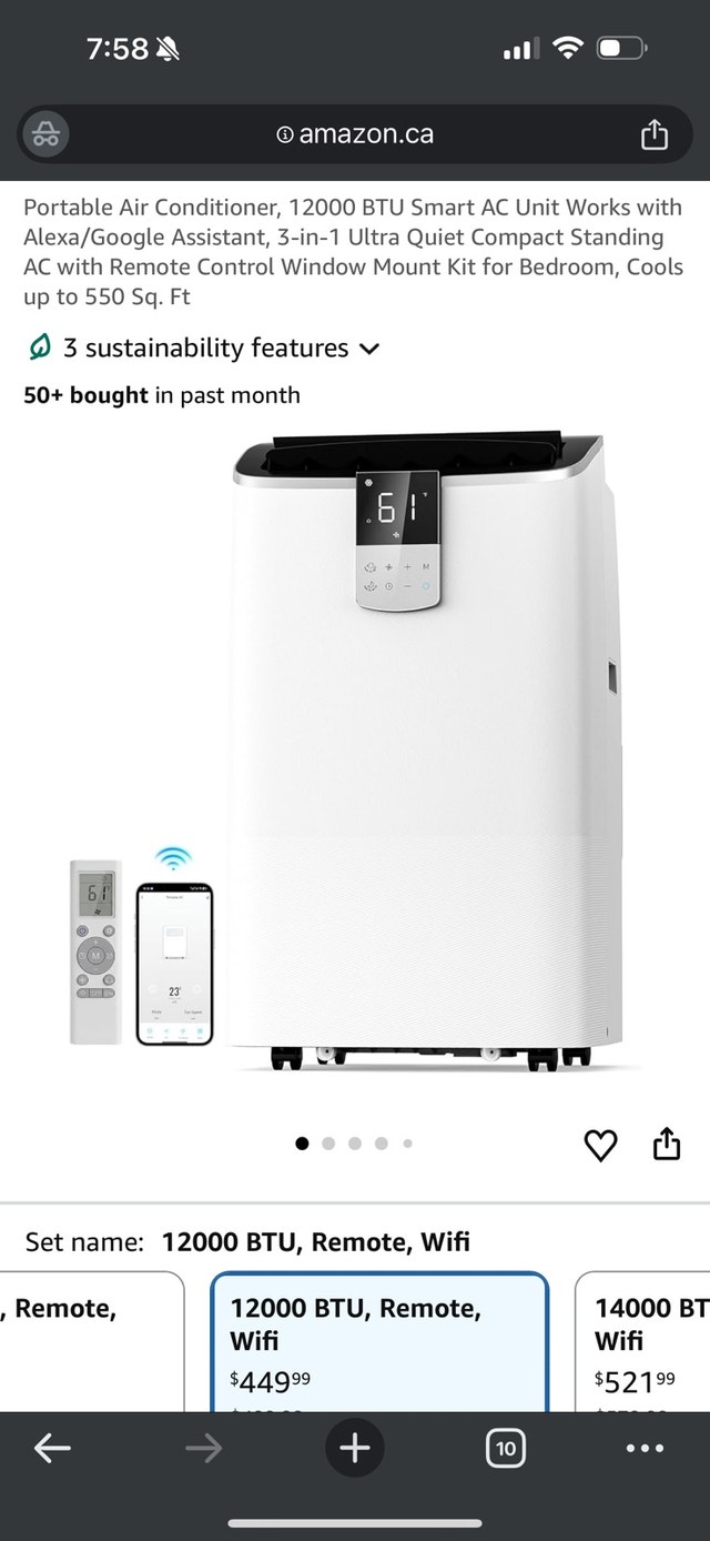 ❄️ Euhomy Smart Portable Air Conditioner – 12,000 BTU, WiFi
