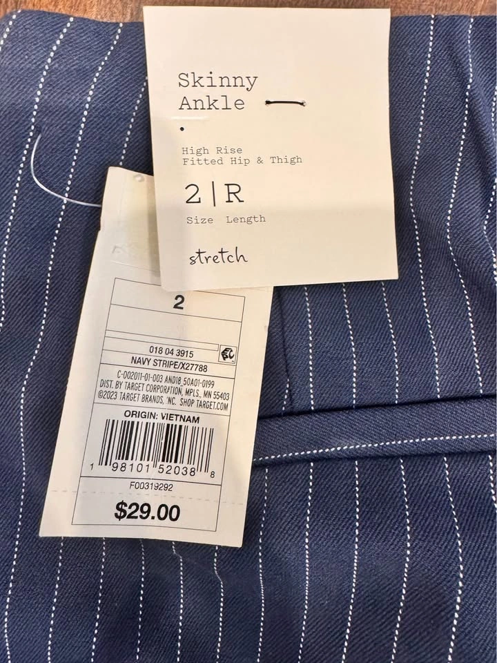 Brand New Women’s Navy Pinstripe Dress Pants – Size 2 – $18 - photo 3