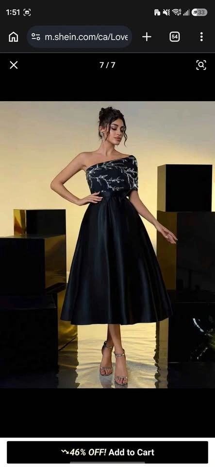 Elegant Black One-Shoulder Cocktail Dress – Size 6 - photo 2