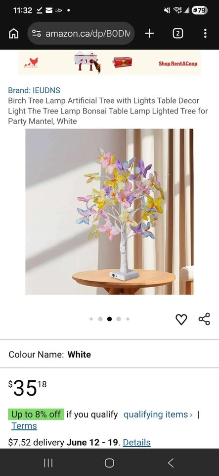 Birch Tree Lamp Artificial Bonsai Table Lamp - photo 2