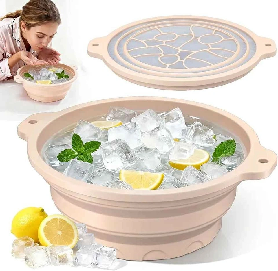 Collapsible Silicone Face Ice Bath Bowl