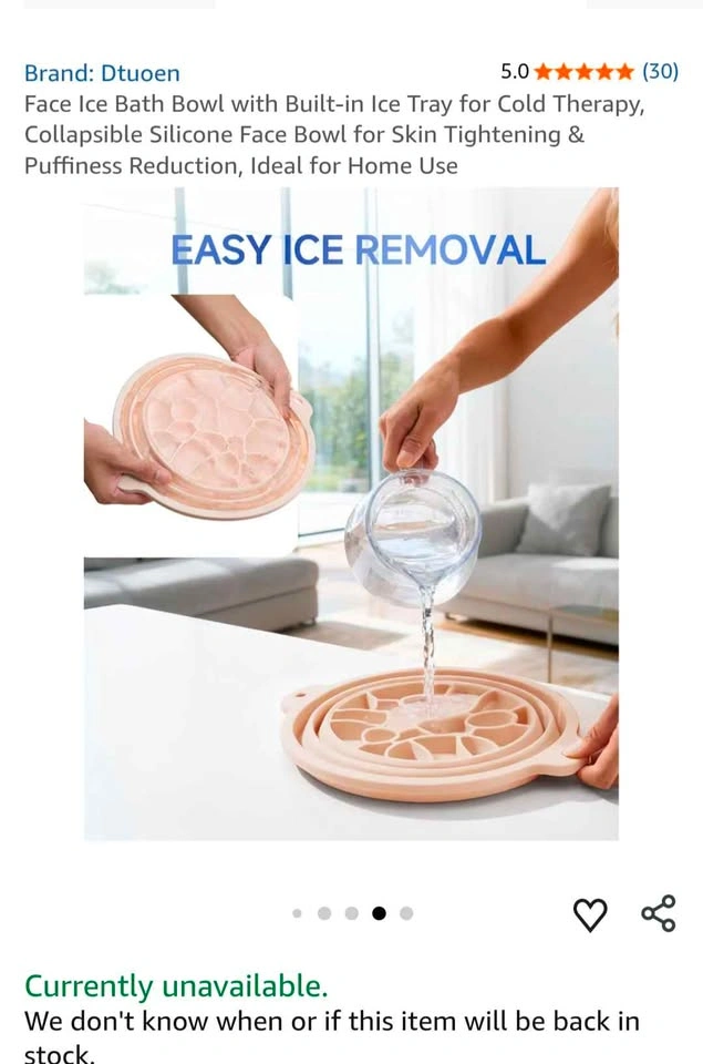 Collapsible Silicone Face Ice Bath Bowl - photo 2