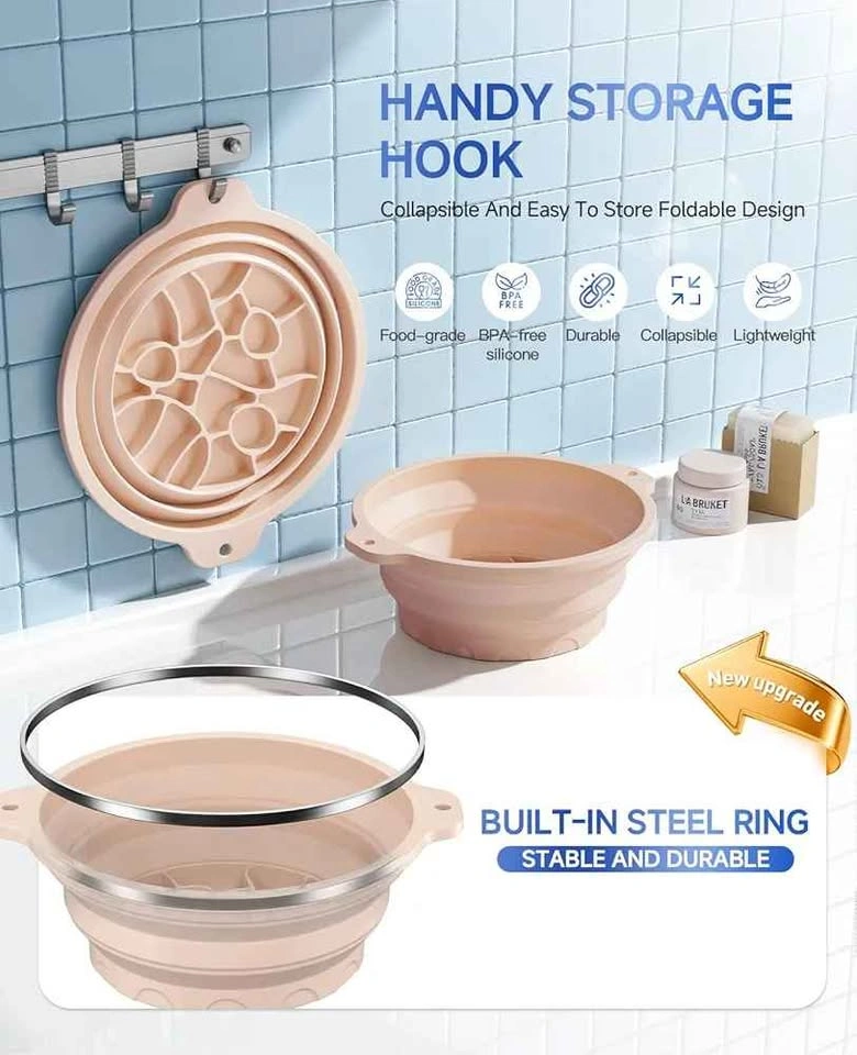 Collapsible Silicone Face Ice Bath Bowl - photo 3