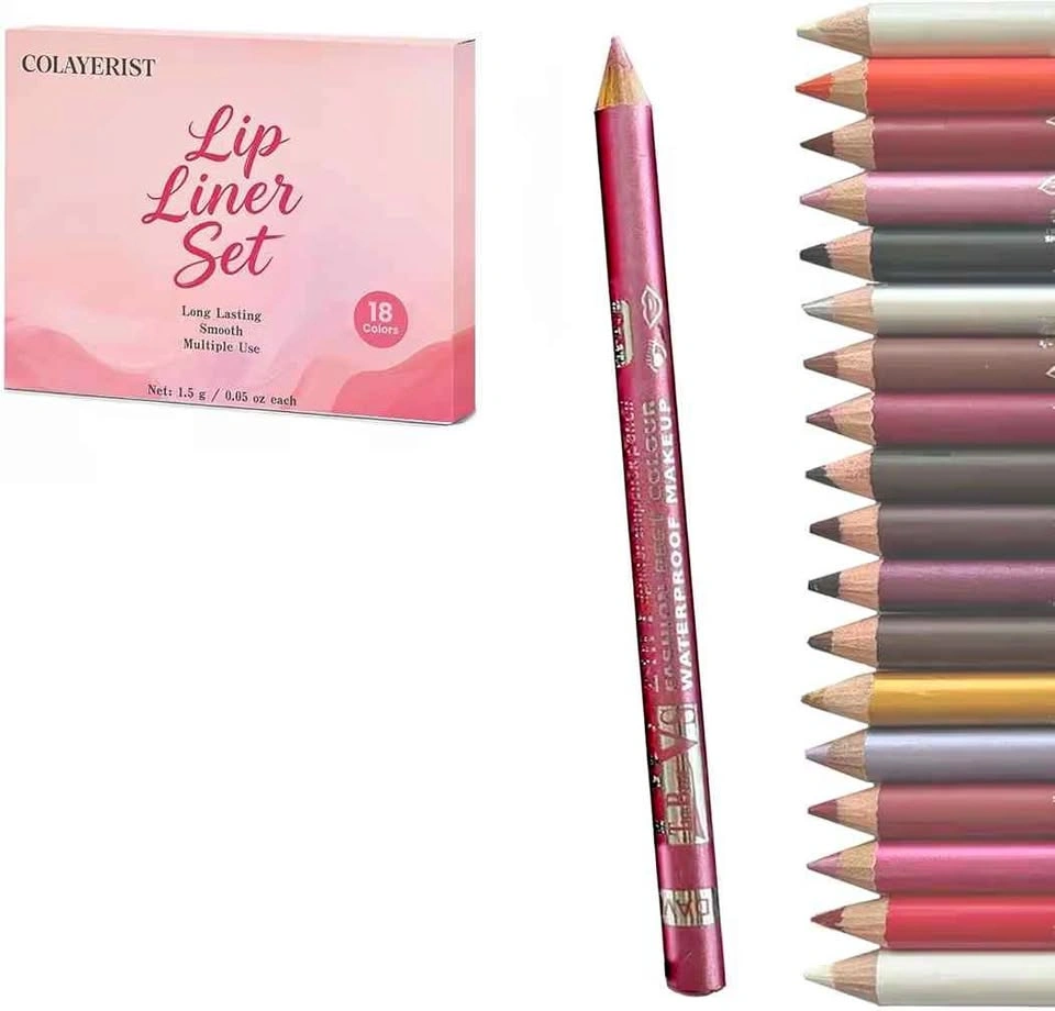 18 Colour Lip Liner Set, Lip Pencil Collection
