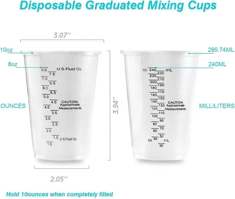 Oillase 100pcs 8oz Graduated Clear Plastic Measuring Cups - photo 3