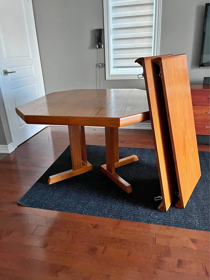 Mid-Century Modern Teak Extendable Dining Table
