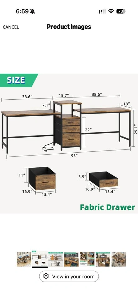 Two Person Computer Table / Desk - photo 4