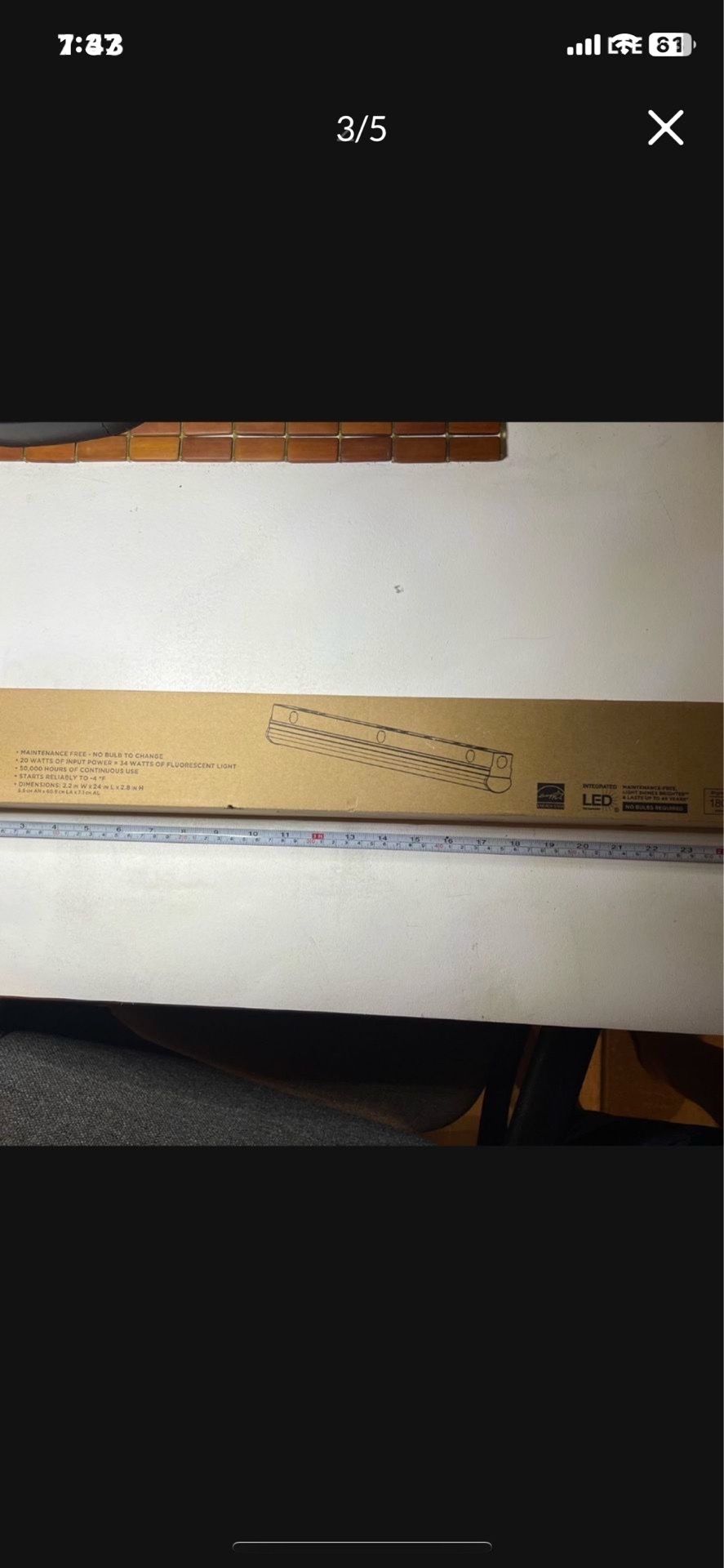 Commercial Electric 2ft LED Garage Shop Ceiling Strip Light - photo 2