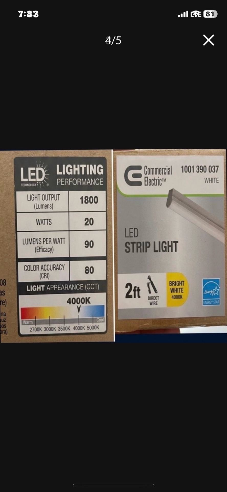 Commercial Electric 2ft LED Garage Shop Ceiling Strip Light - photo 4