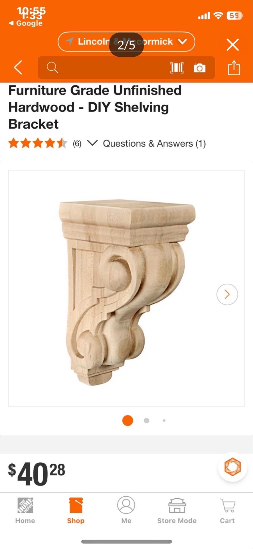 Aris Architectural Corbel Pair - 12" H x 5" W - photo 4