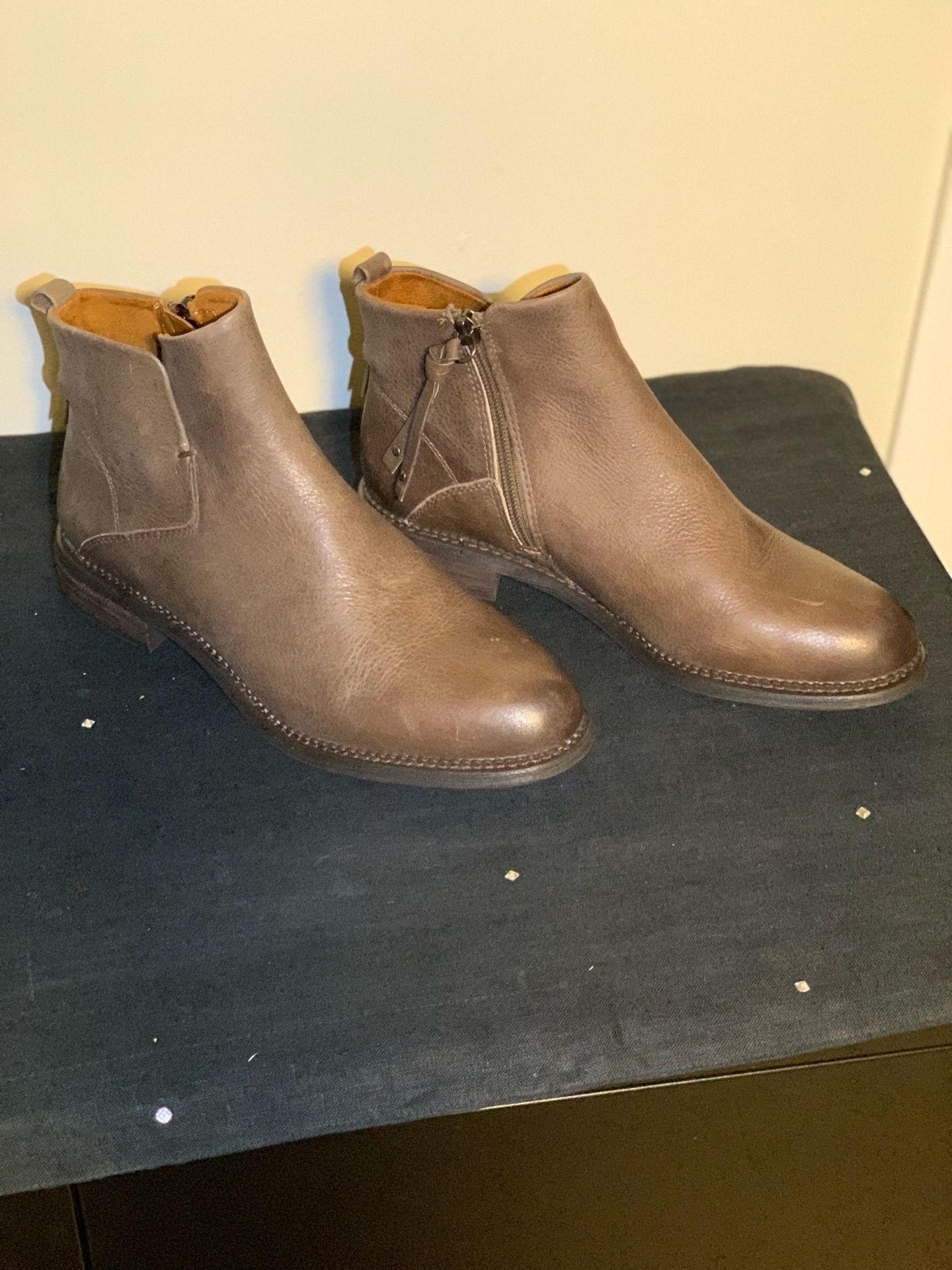 Franco Sarto Hyla Taupe Leather Ankle Boots Women Size 7.5 M - photo 4