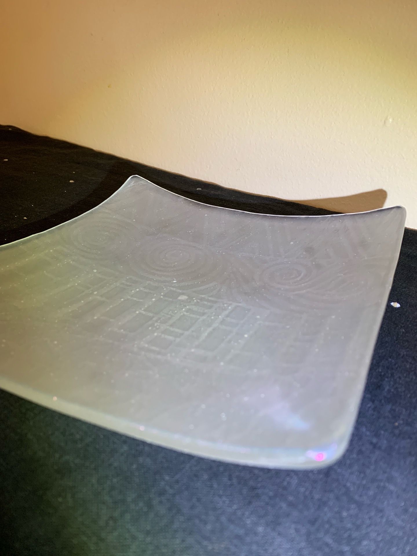 Hand Slumped Iridescent Glass Trinket Dish - photo 3