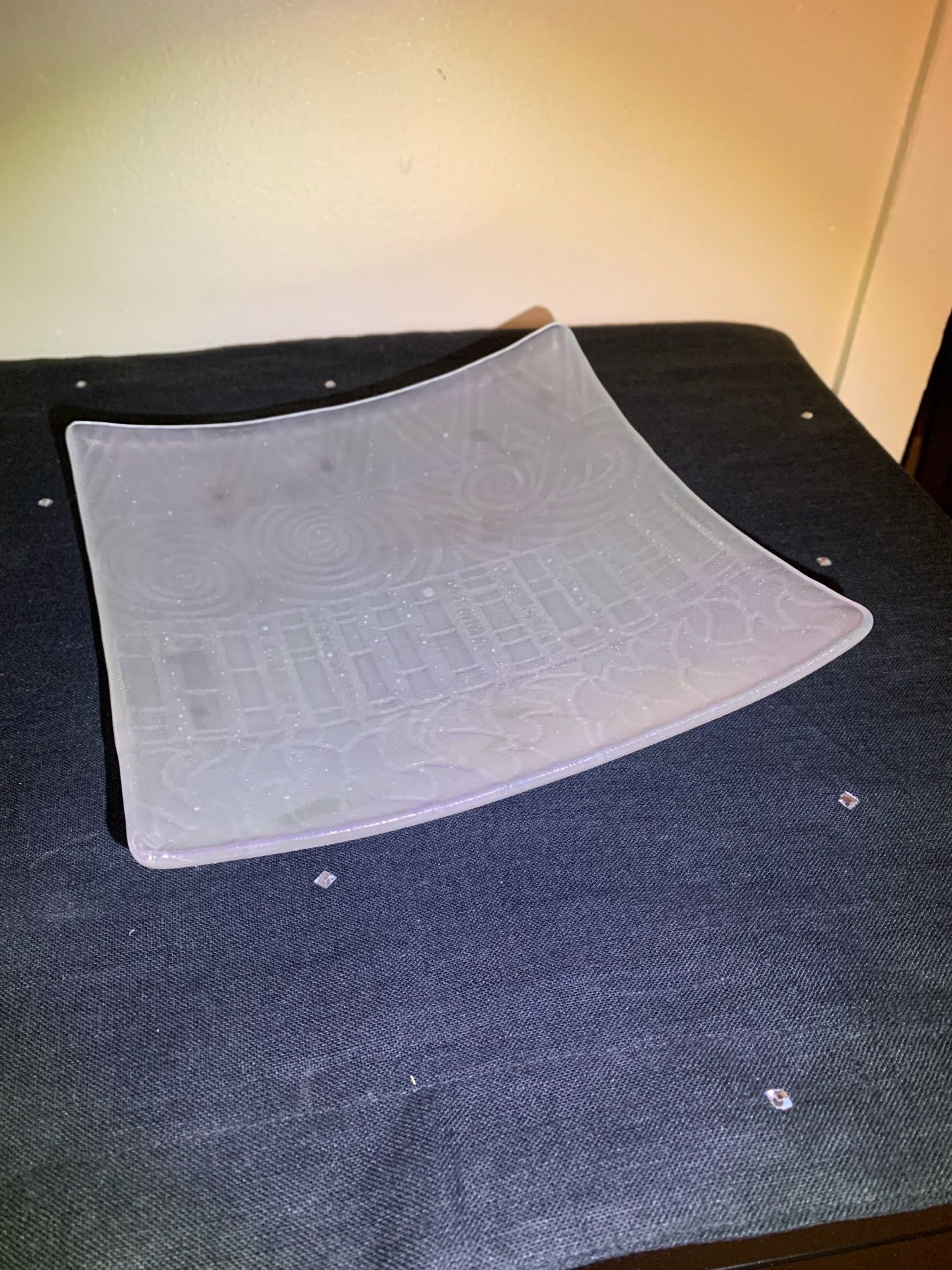 Hand Slumped Iridescent Glass Trinket Dish - photo 5