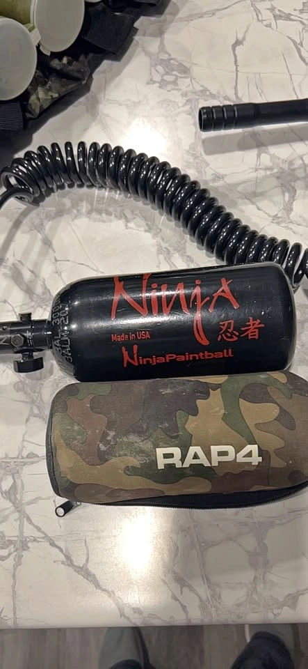 Ninja Paintball HPA Tank and RAP4 Camo Case