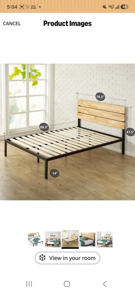 King bed frame + 6inch mattress with mattress cover - photo 2