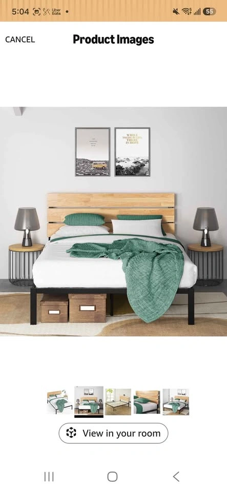 King bed frame + 6inch mattress with mattress cover - photo 3