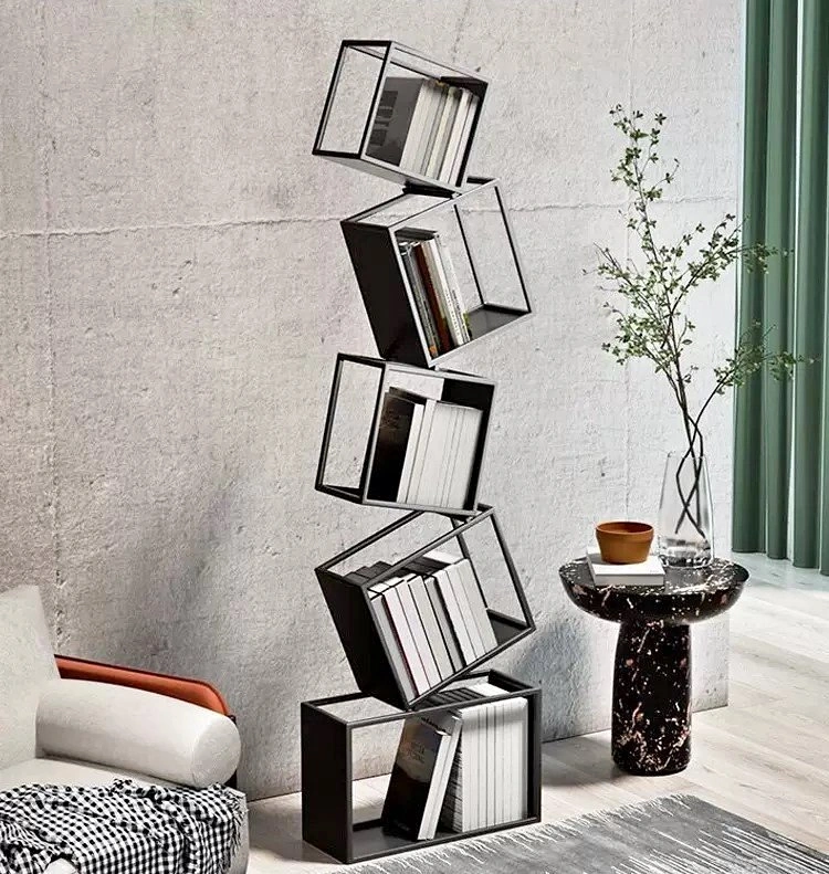 BS024 A1078 Modern 5-Tier Black Bookshelf