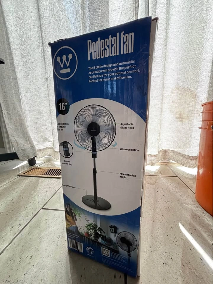 Brand New Westinghouse 16” Pedestal Fan – Opened Only for Testin - photo 3