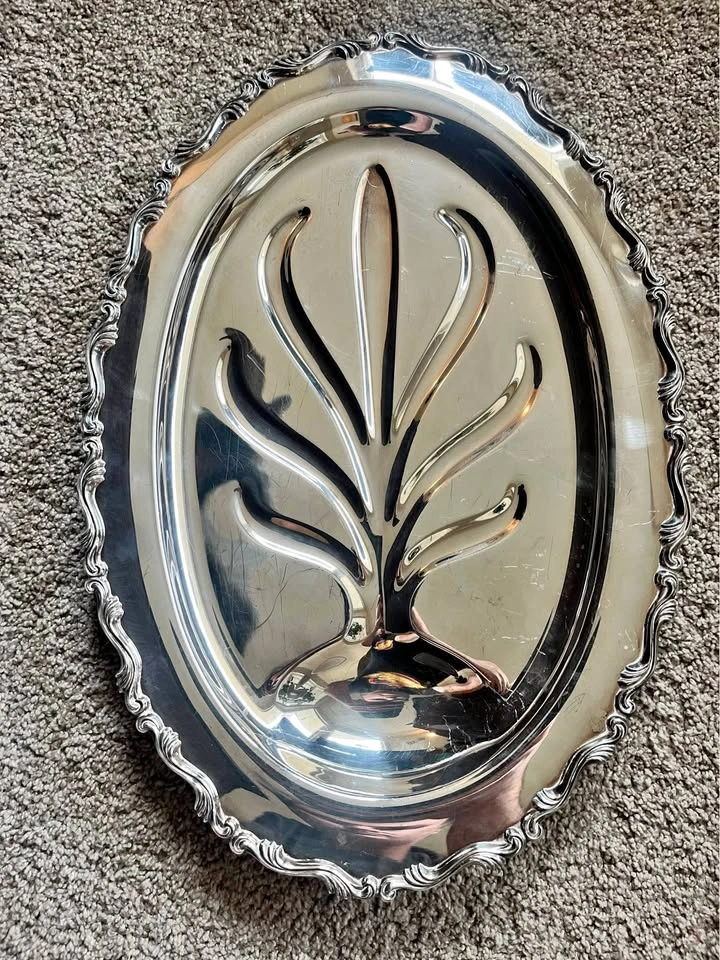 Wm. A. Rogers Silver Plate Tree and Well Meat Platter