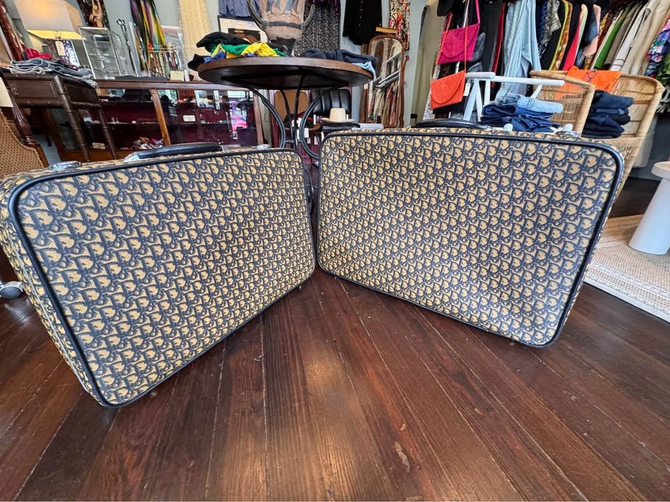Vintage Christian Dior Oblique Monogram Suitcase Set (2) - photo 4
