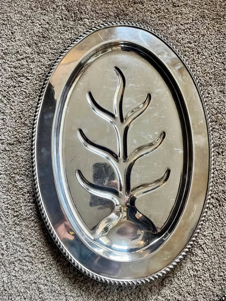 Vintage Burche Silver Co. Electroplated Copper Meat Platter