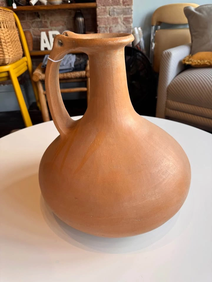 Large Handcrafted Terracotta Amphora Jug | Rustic Vase - photo 2
