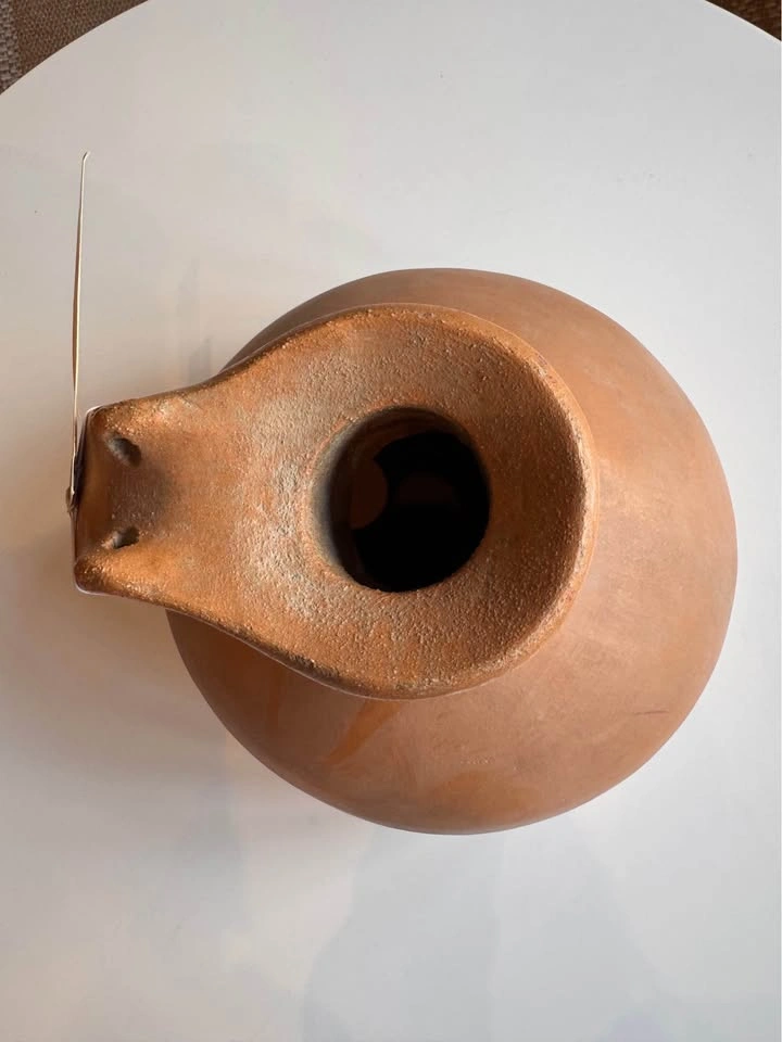 Large Handcrafted Terracotta Amphora Jug | Rustic Vase - photo 3