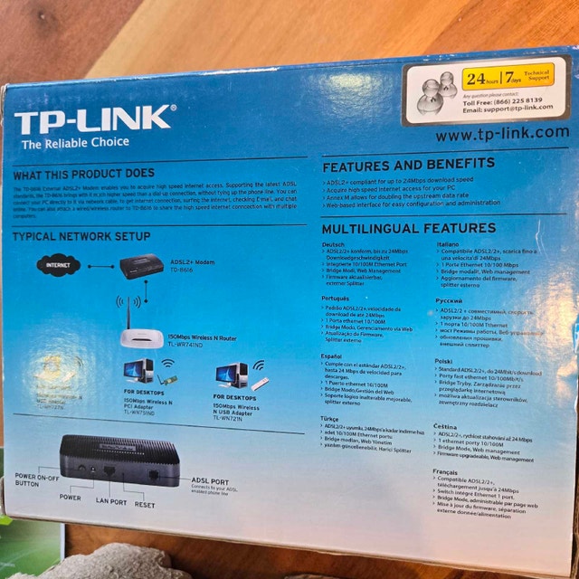 New. TP-Link ADSL2+ Modem TD-8616 - photo 3
