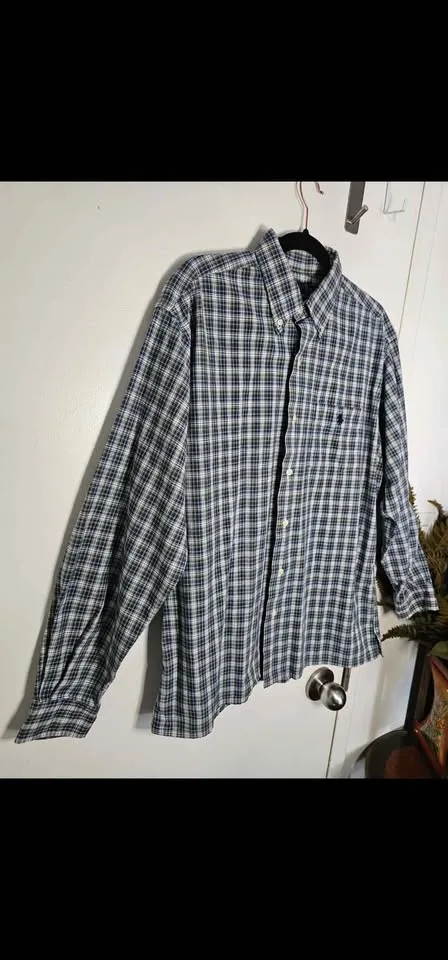 Size M Vintage Polo Ralph Lauren Long Sleeve Plaid Shirt image indicator(3)